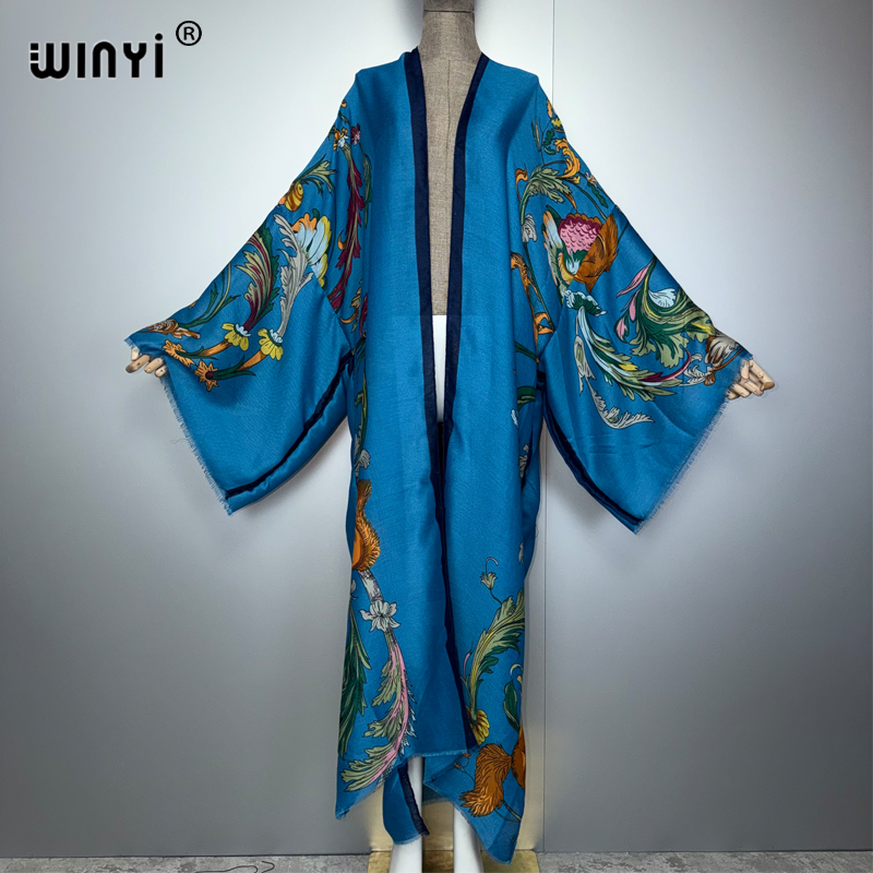Cover Up Kaftan - WINYI 아프리카 보헤미안 키모노 맥시 드레스