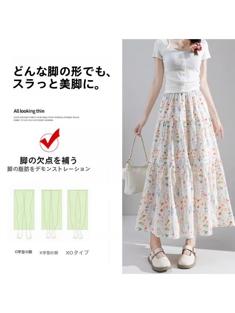 플러스 사이즈 꽃 프린트 A 라인 미디 스커트 여성용  - Midi Skirt Floral 리뷰 및 가격