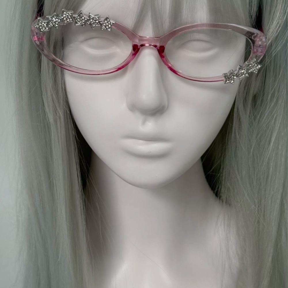 Y2K 스타 라인스톤 캣아이 장식 안경 고딕풍 스윗 코 - Sunglasses Cat Eye 리뷰 및 가격