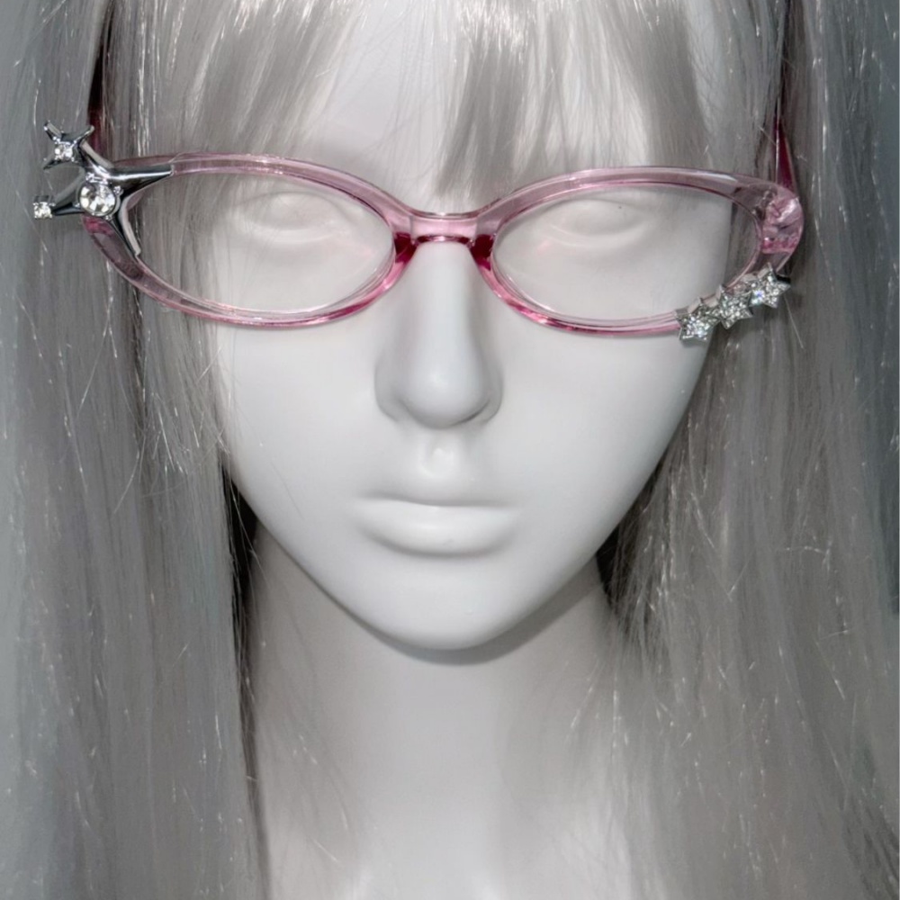 Y2K 스타 라인스톤 캣아이 장식 안경 고딕풍 스윗 코 - Sunglasses Cat Eye 리뷰 및 가격