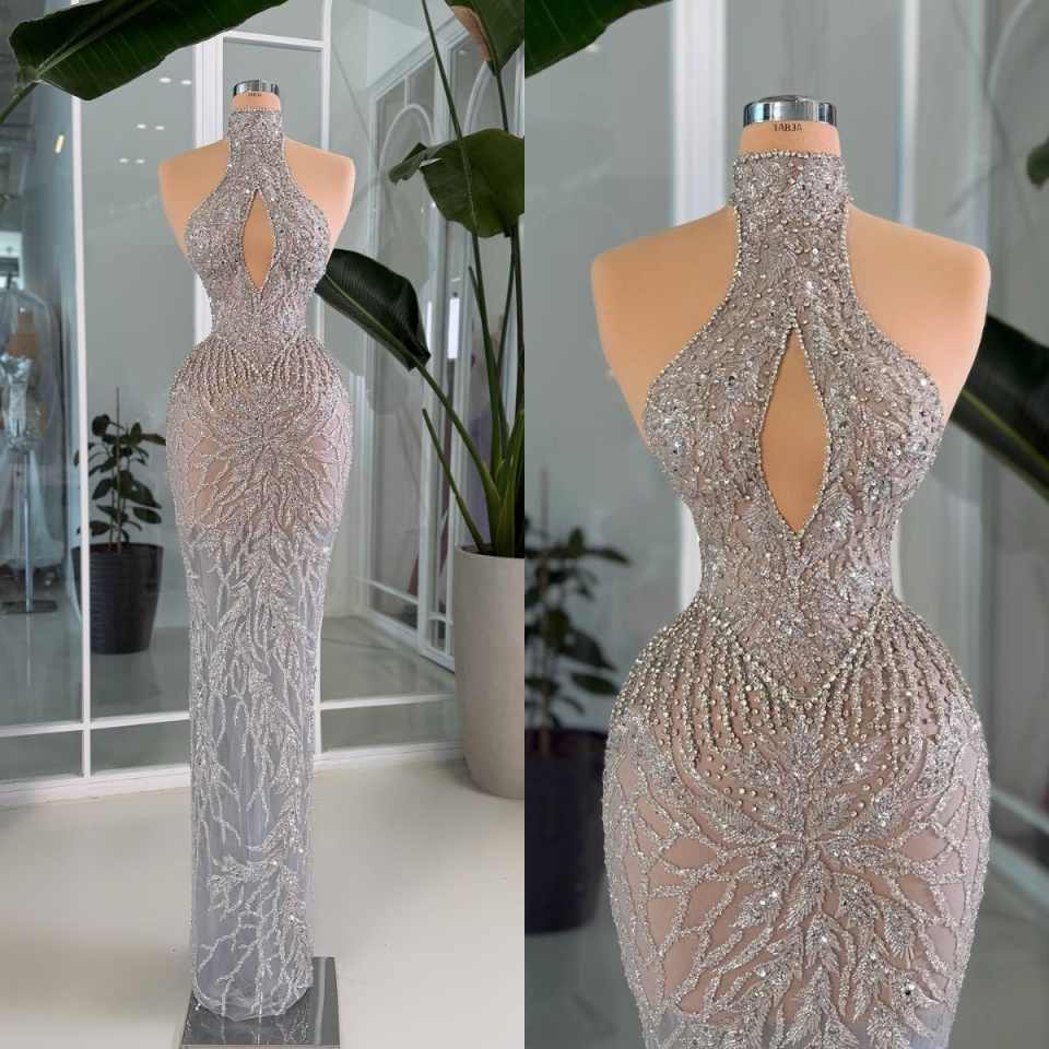 세련된 이브닝 드레스, 홀터넥, 키홀 컷아웃, 빛나는  - Maxi Dress Halter 리뷰 및 가격